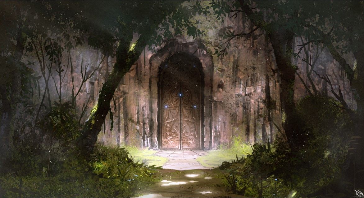 A hidden door in the woods by rogierb on DeviantArt