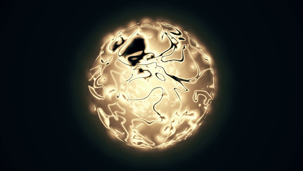 A large yellow orb covered in black whispy tendrils